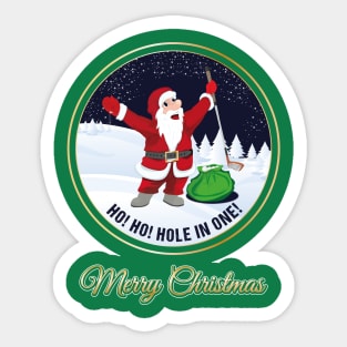 Santa Golf Season's Greetings for Golfer Golf Club Christmas Card Sticker